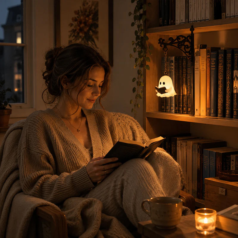 The Nook Lantern™ – Glowing Ghost Lamp for Bookshelves